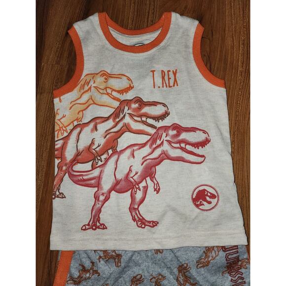 Jurassic World Boys Outfit Size 2t Tank Top 3t Shorts Short Sleeve Shirt 4055 - Picture 3 of 5